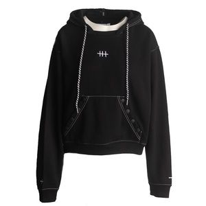 Unique High Quality Black Cropped Hoodie